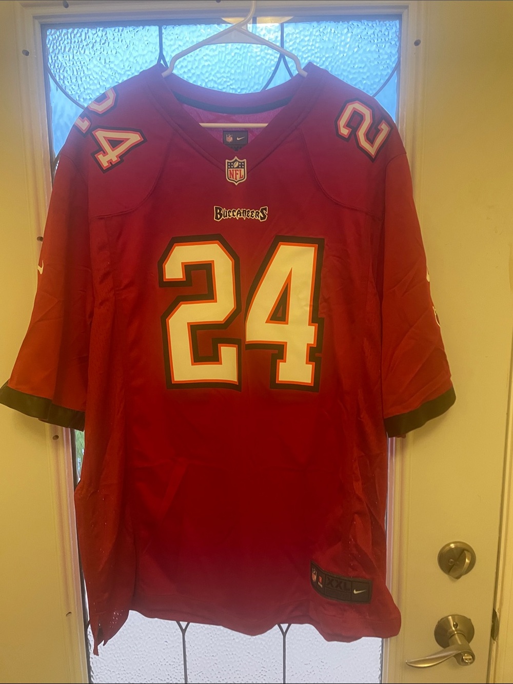 Nike Red Buccaneers #24 Men’s Football Jersey Darrelle Revis Jersey